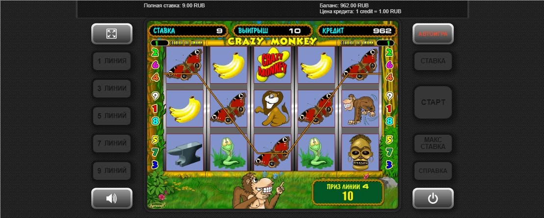 Crazy Monkey - обзор слота из "золотой коллекции" Игрософт